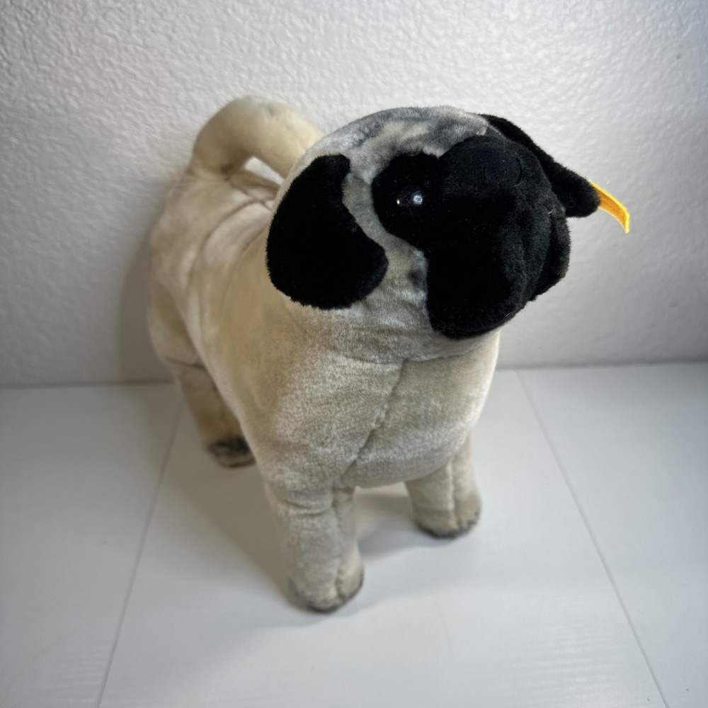 Steiff American Kennel Club Pug Dog Plush Stuffed Animal Ear Tag Made For FAO